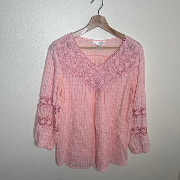 krazy kat Tops - Krazy Kat Pink Embroidered Tunic Medium